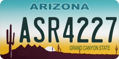 AZ license plate ASR4227