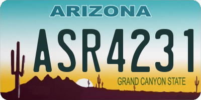 AZ license plate ASR4231