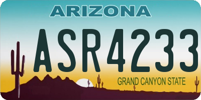 AZ license plate ASR4233