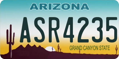 AZ license plate ASR4235