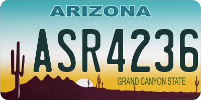 AZ license plate ASR4236