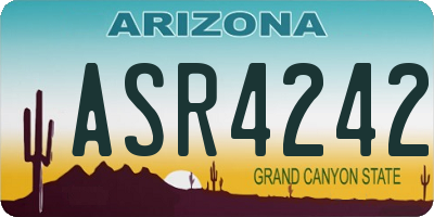 AZ license plate ASR4242