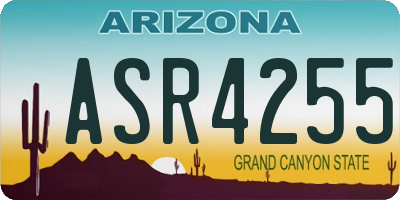 AZ license plate ASR4255