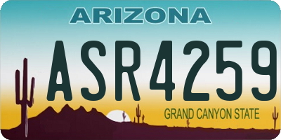 AZ license plate ASR4259
