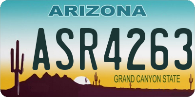 AZ license plate ASR4263