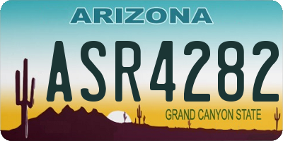 AZ license plate ASR4282