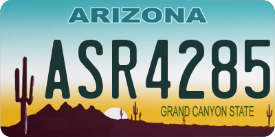 AZ license plate ASR4285