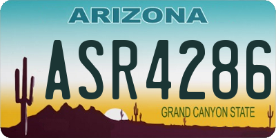 AZ license plate ASR4286
