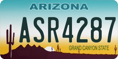 AZ license plate ASR4287