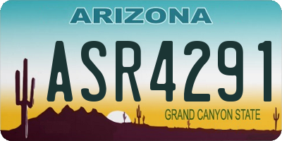 AZ license plate ASR4291