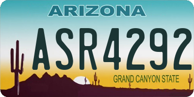 AZ license plate ASR4292