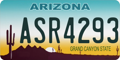 AZ license plate ASR4293