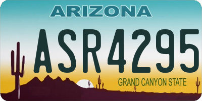 AZ license plate ASR4295