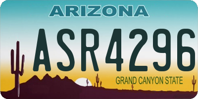 AZ license plate ASR4296