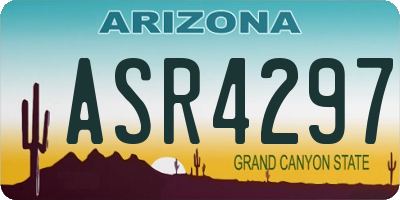AZ license plate ASR4297