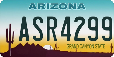 AZ license plate ASR4299
