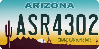 AZ license plate ASR4302