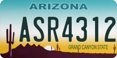 AZ license plate ASR4312
