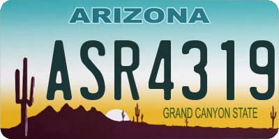 AZ license plate ASR4319