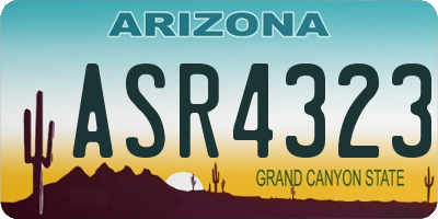 AZ license plate ASR4323