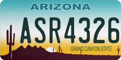 AZ license plate ASR4326