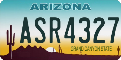 AZ license plate ASR4327