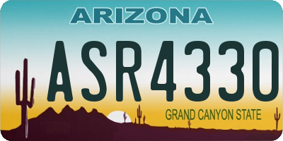 AZ license plate ASR4330