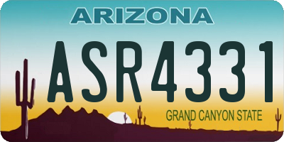 AZ license plate ASR4331