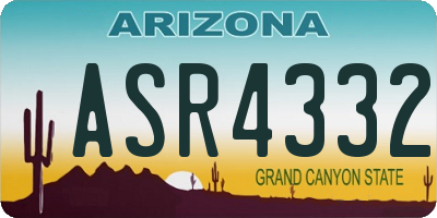 AZ license plate ASR4332