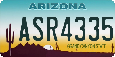 AZ license plate ASR4335