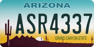 AZ license plate ASR4337