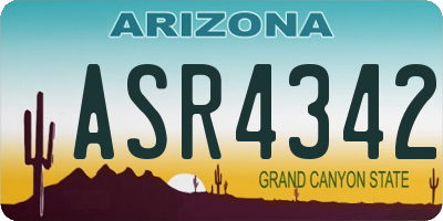 AZ license plate ASR4342
