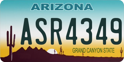 AZ license plate ASR4349