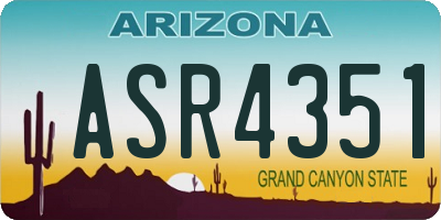 AZ license plate ASR4351