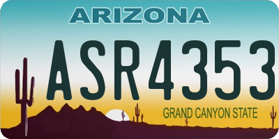AZ license plate ASR4353