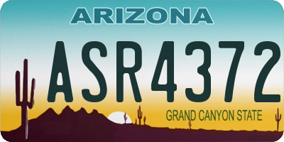 AZ license plate ASR4372