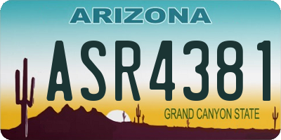 AZ license plate ASR4381