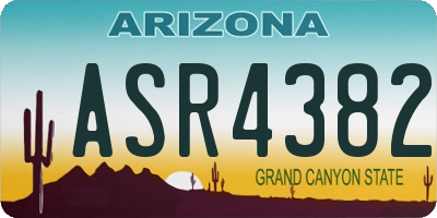 AZ license plate ASR4382