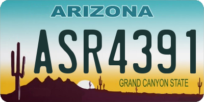 AZ license plate ASR4391