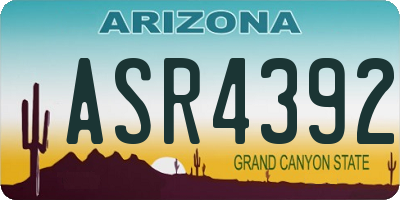 AZ license plate ASR4392
