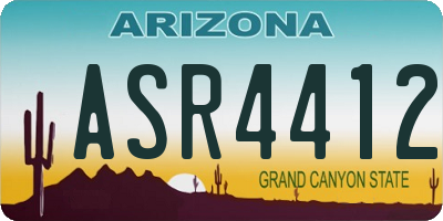AZ license plate ASR4412