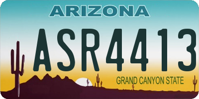 AZ license plate ASR4413