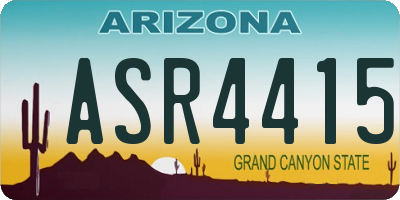 AZ license plate ASR4415