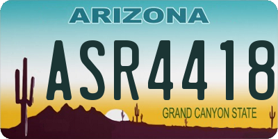 AZ license plate ASR4418