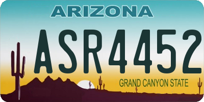 AZ license plate ASR4452