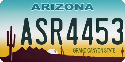 AZ license plate ASR4453