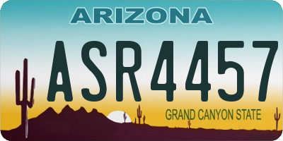 AZ license plate ASR4457