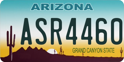 AZ license plate ASR4460