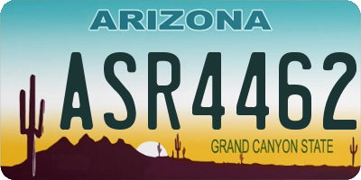 AZ license plate ASR4462