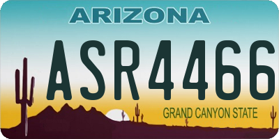 AZ license plate ASR4466